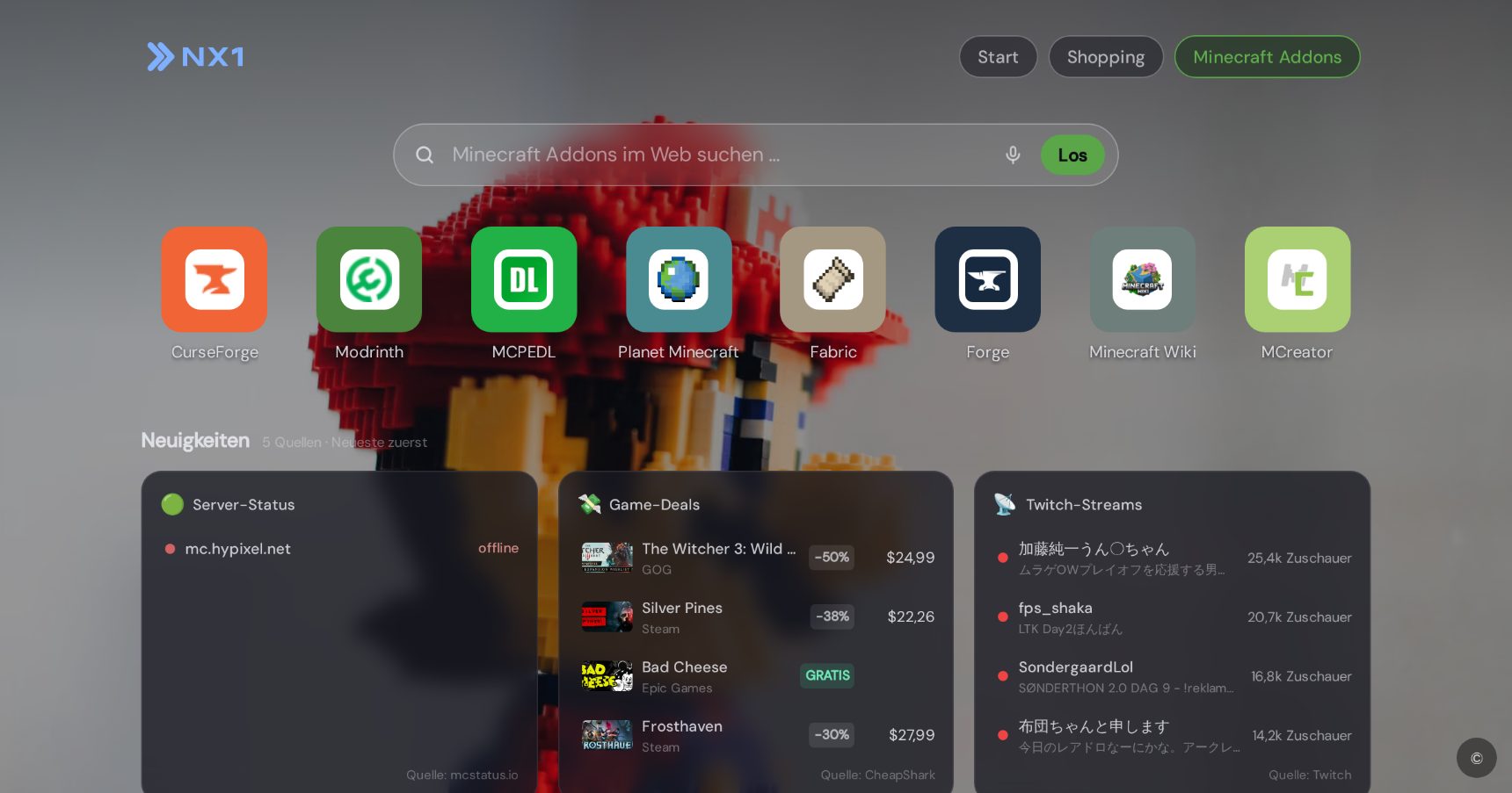 Minecraft Addons — Vorschau